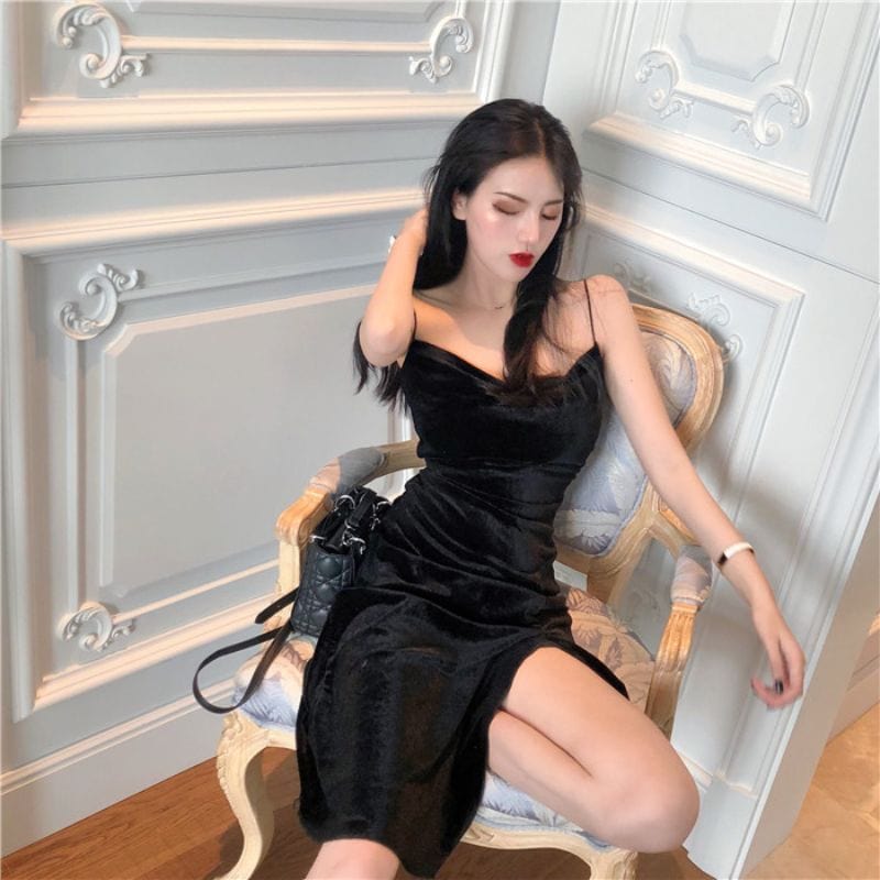 Robe en Velour Noire