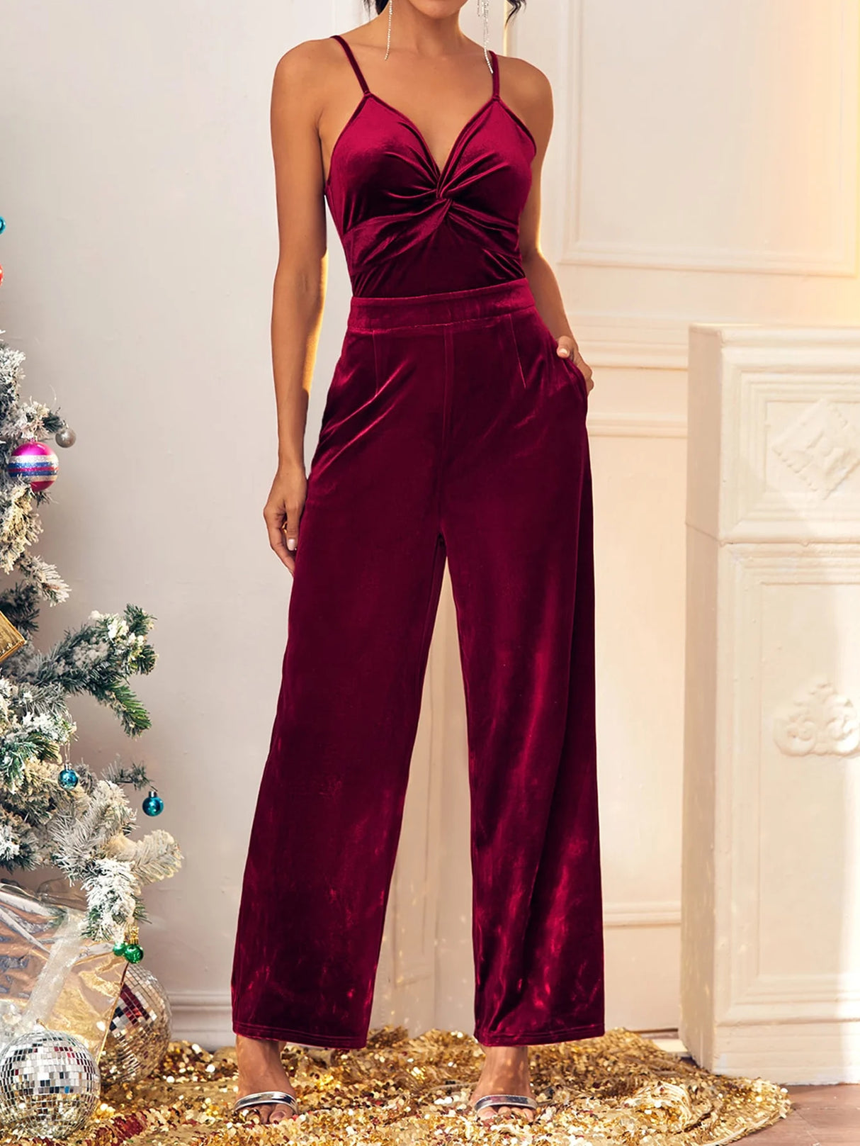 Combinaison Velours Rouge