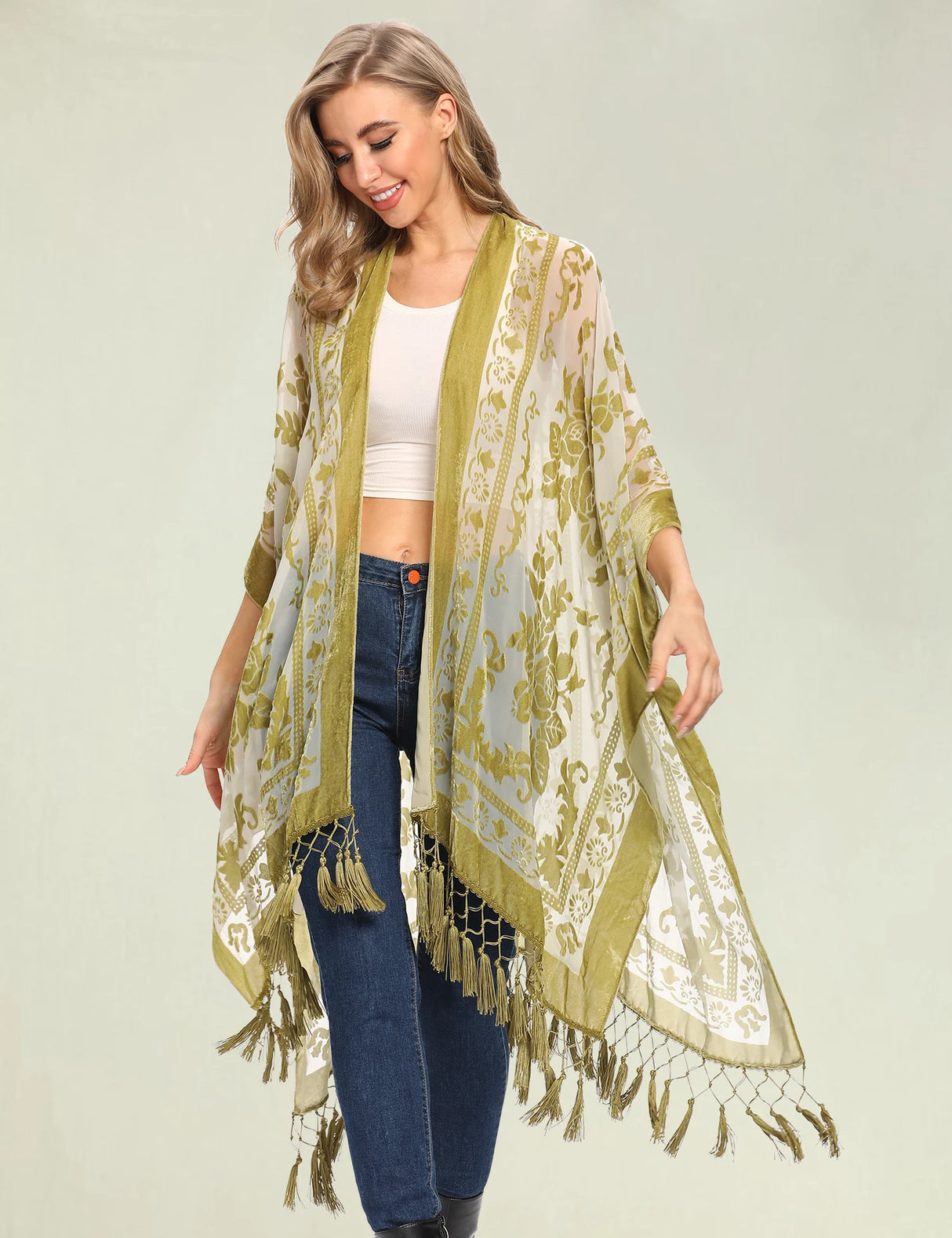Kimono Velours Brodé