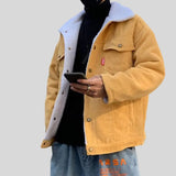 Veste Velour Homme Col Mouton