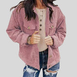 Veste Velours Cotelé Femme Rose