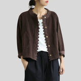 Veste Velours Cotele Marron Femme