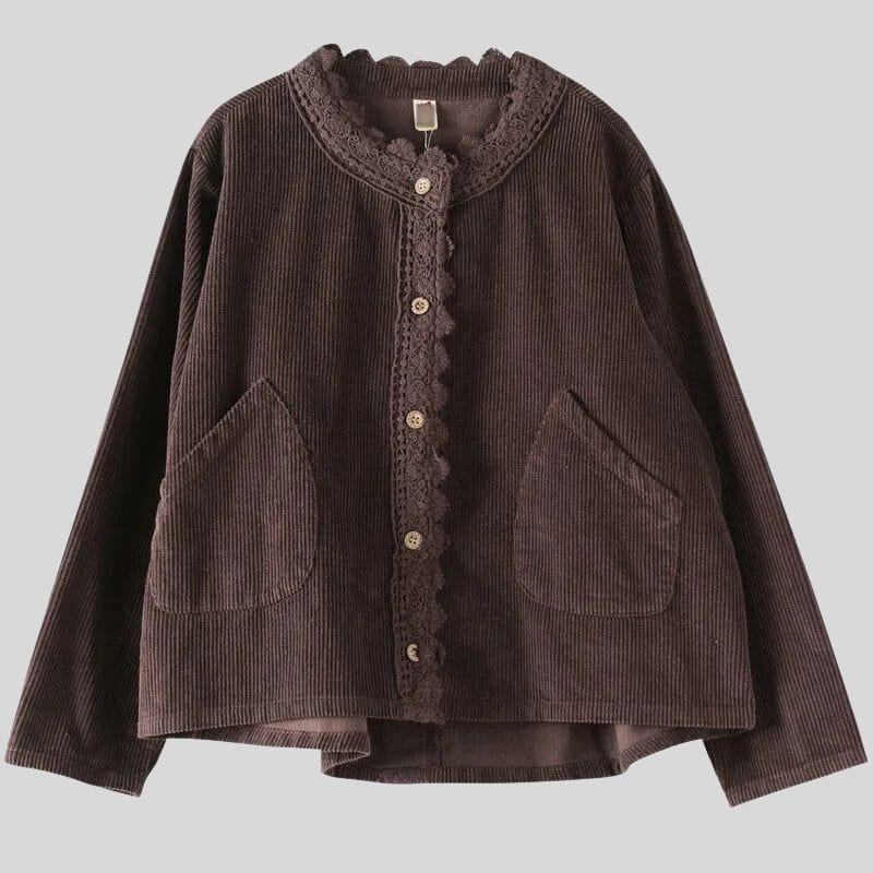 Veste Velours Cotele Marron Femme