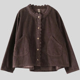 Veste Velours Cotele Marron Femme