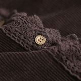 Veste Velours Cotele Marron Femme