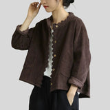 Veste Velours Cotele Marron Femme