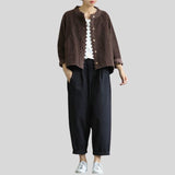 Veste Velours Cotele Marron Femme