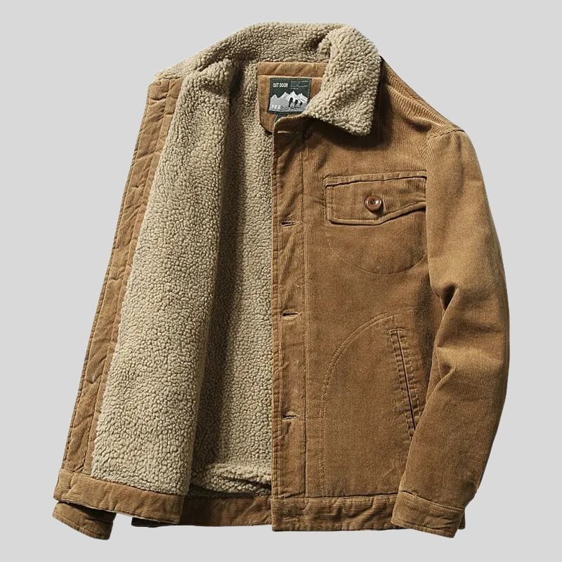 Veste Velours Cotelé Marron Homme