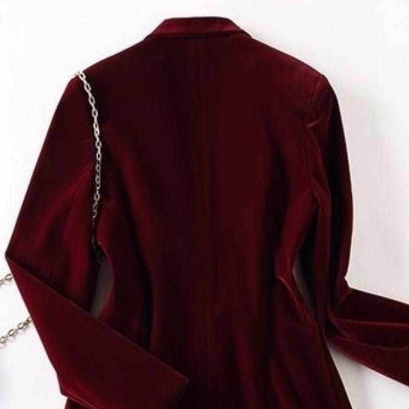 Veste Velours Femme Bordeaux