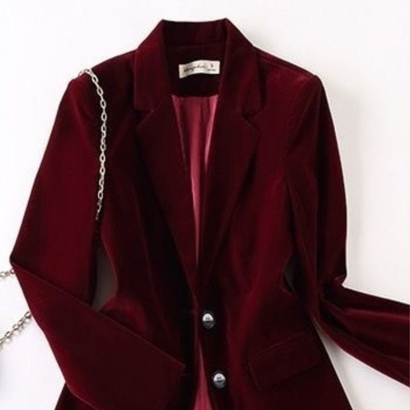 Veste Velours Femme Bordeaux