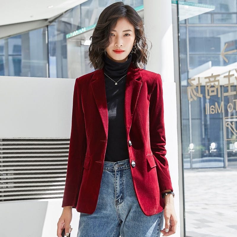 Veste Velours Femme Bordeaux