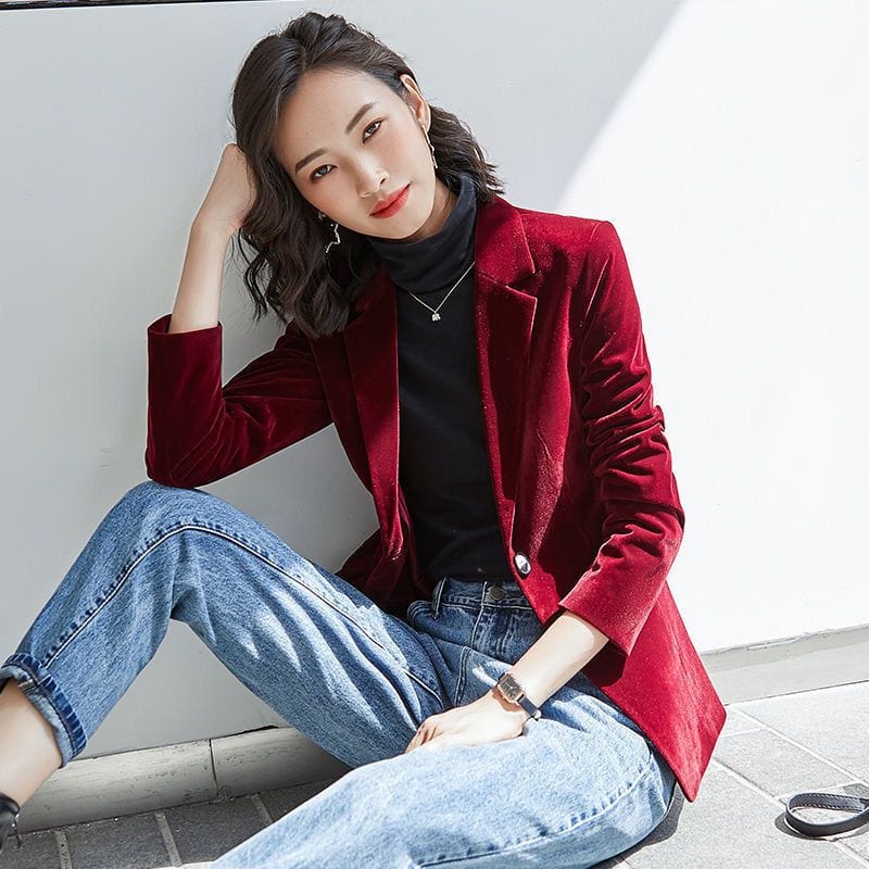 Veste Velours Femme Bordeaux