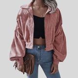 Veste Velours Femme Rose