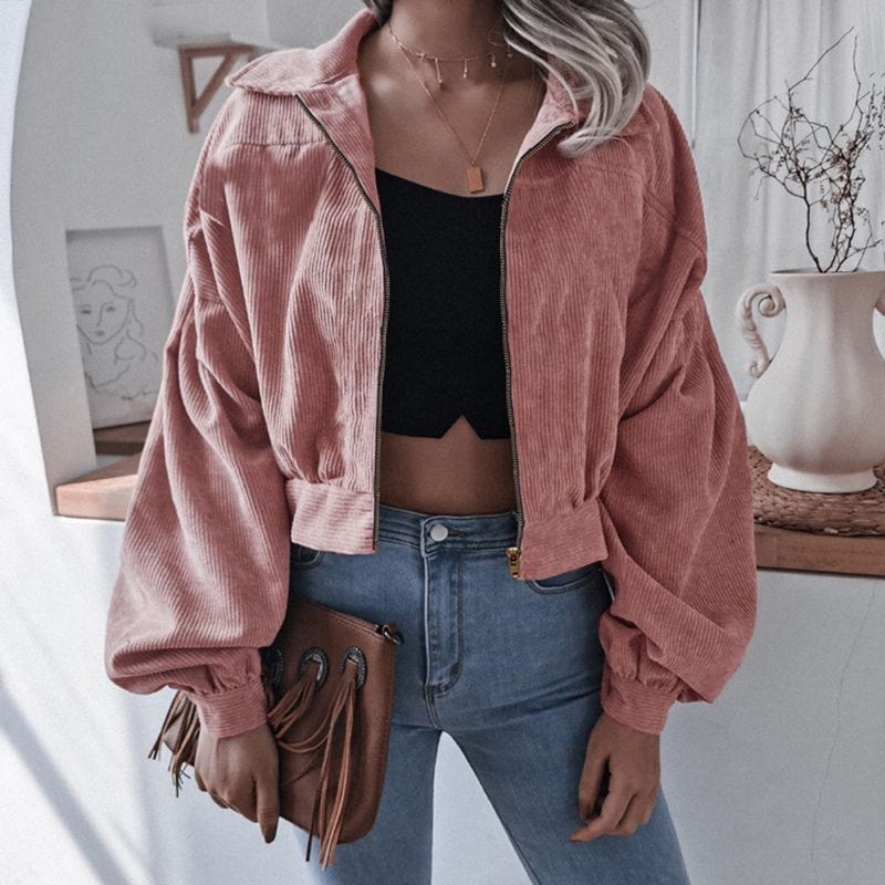 Veste Velours Femme Rose