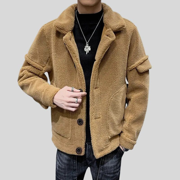 Veste D'hiver Homme En Velours Côtelé Doublée Polaire - Col Montant, Coupe Décontractée
