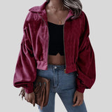 Veste Velours Rouge Bordeaux Femme