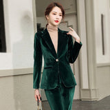 Veste Velours Verte Femme