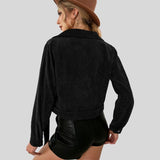 Veste en Velour Femme Noir